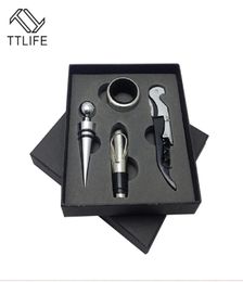 Ttlife 2017New Arrival High Quality 4Pcs Wine Tool Sets Bottle Opener Wine Stopper Stainless Steel Wine Accessory Kit Gifts8848371