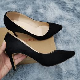 Women Pumps Sexy 8cm Suede Ponited Toes High Heels Fashion Office Stiletto Party Shoes Female Comfort 240110