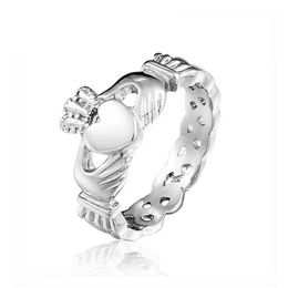 Whole New Brand Designer Ladies Claddagh Stainless Steel Skull Rings For Women Wedding Party 256b