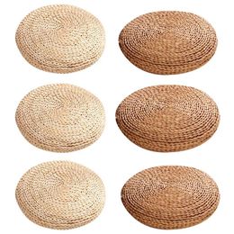 Mats Tatami Futon Meditation Cushion Thickening Yoga Circle Corn Husk Straw Braid Mat Japanese Style Cushion With Silk Wadding