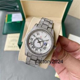 Luxury Rolaxs Watch Automatic Movement Clean Factory quality montre 42mm luxury diamond men mechanical sapphire steel case strap 207