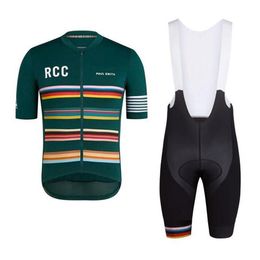 Road Bike Cycling Clothes Rapha RCC Men's Short Sleeve Jersey Set Biking Clothing MTB Team Uniform 2021 Summer Ropa Ciclismo 240J