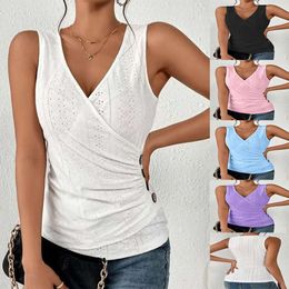 2023 Spring/summer European and American Cross Border TEMU Independent Station Wish New Women's Sexy Slim Fit Solid V-neck Short Sleeved T-shirt