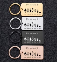 Jewelry Accessories Customized JewelryCustomized Key Chains Family Love Cute Keychain Engraved The Smith Family for Parents Childr4616621