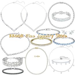 Sets Original 2024 Tennis Trend Crystal Jewelry Sets for Women Collection Luxury Necklace Earrings Bracelets Party Accessories Gift