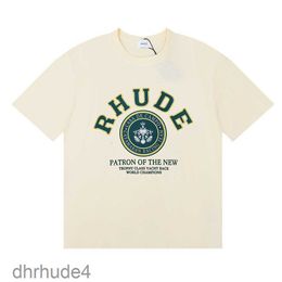 Rhude T-shirt Summer Designer t Shirt Men Shirts Tops Luxury Letter Print Mens Women Clothing Short Sleeved S-xxl 17A1 YFM4