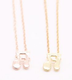 Fashion Bounce note pendant necklace Double note pendant necklace designed for women whole mix6634620