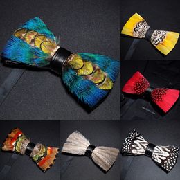 EASTEPIC Novelty Fashion Handmade Feather Bow Ties for Men Exquisite Accessories for Business Suits Wedding Party Birthday Gift 240111