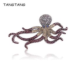 Octopus Brooch For Men Multi Fish Brooch Pin Full Rhinestones Antique Silver Colour Jewellery Pin Brooches Accessories6111240