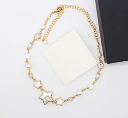 2024 Luxury quality charm choker chain pendant necklace with nature shell beads in 18k gold plated have stamp PS3775A