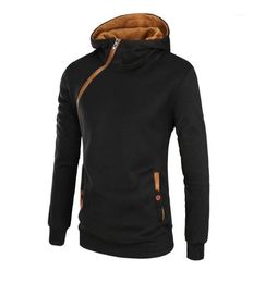 Men039s Hoodies Sweatshirts Men Clothing 2022 Autumn Winter Hoodie Casual Colour Contrast Thick Hooded Diagonal Zipper Oversiz9456470