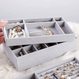 s Fashion Portable Velvet Jewelry Ring Jewelry Display Organizer Box Tray Holder Earring Jewelry Storage Case Showcase 240111