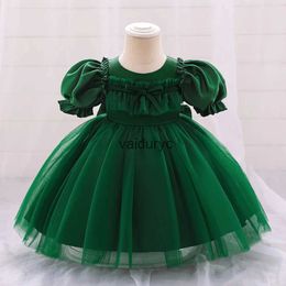 Girl's Dresses Green Christmas Baby Dress For Girls 1st Birthday Evening Gown Infant Baby Girl Tulle White Baptism Princess Party Dresses 0-2Y H240508