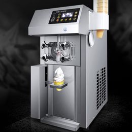 Intelligent sales Commercial single-head stainless steel with LCD screen small soft ice cream machine