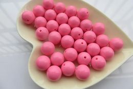 Beads Kwoi Vita New Mint Hotpink Color 20MM 100pcs Acrylic Solid Gumball Beads For Bubble Chunky Little Girl Jewelry
