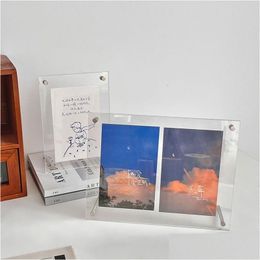 Frames Transparent P O Acrylic Ocard Holder Picture Kpop Instax Album Poster Tag Display Stand Desktop Ornament 230512 Drop Delivery Dhsei