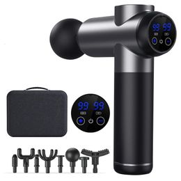 Massage Gun High Frequency Fascia LCD Screen 99 Gears 8 Heads Electric Massager Body Muscle Appliance Equipment 240110