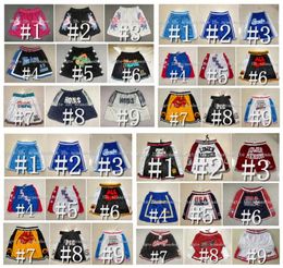 Cheap Men Team Basketball Shorts Just Short Don With Pocket Zipper Hip Pop Sport Wear Pant Sweatpants Blue White Black Red Purple 5771404