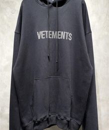 2020fw Diamond Embroidery Women Men Hooded Sweatshirts Hiphop Oversized Vetements Hoodie Pullover Hoody C11167760992