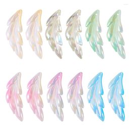 Pendant Necklaces 60Pcs Acrylic Pendants Feather Charm AB Colour Plated Shiny Bead For Jewellery Making Necklace Earring DIY Hair Accessories