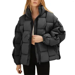 Women's Trench Coats 2024 Winter Cotton Short Parka Women Thick Warm Quilted Down Coat Padded Jacket