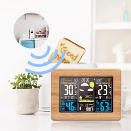 FanJu Alarm Clock Digital Temperature Humidity Wireless Barometer Forecast Weather Station Electronic Watch Desk Table Clocks 240110