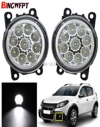 2x Car Styling High Power LED Fog Lamps DRL Lights For Renault MEGANE 23CC Fluence Koleos SANDERO STEPWAY Halogen lamp5072218