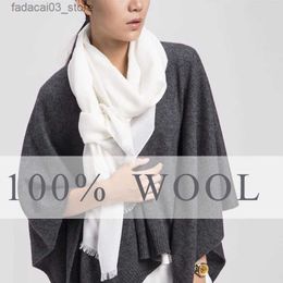 Scarves 2021 Wool Scarf Women winter shawls and wraps luxury brand Fashion scarfs for ladies poncho scarves women 2019 white warp Q240111