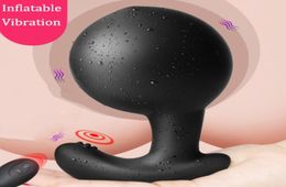 Wireless Remote Control Inflatable Vibrating Anal Plug Male Prostate Massager Expansion Butt Plug Vibrator Erotic Gay Anal Toys Y27583148