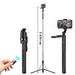 Monopods Ruzsj L05 High Quality New 1.49m Big Bluetooth Selfie Stick Tripod Foldable Monopods Universal for Gopro Camera for Smartphone