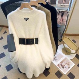 Couturier Sweater Dress Triangle High-quality Women's Dress Spring and Autumn Casual Elegant Party Sexy Long-sleeved Dresses