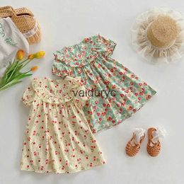 Girl's Dresses Baby Girls Dress Summer Strawberry Embroidery Costume Kids Short Sleeved Dresses ldren's Party Outfits Princess Clothing H240508