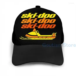 Ball Caps Fashion Vintage Ski Doo Snowmobiles Basketball Cap Men Women Graphic Print Black Unisex Adult Hat