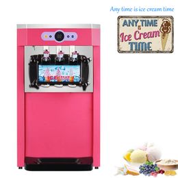 Commercial ice cream machine Stainless steel soft no cleaning ice cream making machine with brand compressor