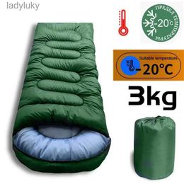 Sleeping Bags 3.5KG Thickened and Widened Winter Sleeping Bag -15 -25 Cold-proof Waterproof and Warm Outdoor Cotton Sleeping BagL240111