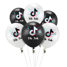 Balloon Wholesale 12 Inch Tiktok 100 Pieces/Lot Decorative Balloons Tik Tok Video Decorations Drop Delivery Toys Gifts Novelty Gag Dhabh