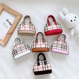 Cute Baby Girls Brand Bags Girl Plaid Handbags Fashion One Shoulder Princess Purse Kids Leather Bag Children Backpacks 6 Colours