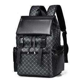 Luxury Business Men's Backpack Large Capacity Leather Travel Casual Student School Waterproof Man Laptop Bag 240110