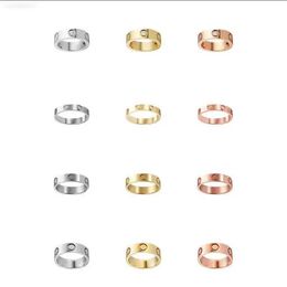 Love Screw Ring Mens Rings Classic Luxury Designer Jewellery for Women Titanium Steel Alloy Gold-plated Gold Silver Rose Never Fade Not Allergic -4/5/6mm GQ78