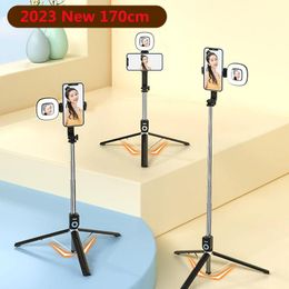 Monopods Fangtuosi Long Selfie Stick Tripod with Remote Shutter for Smartphone Foldable Wireless Monopod for Mobile Phone Live 2023 New