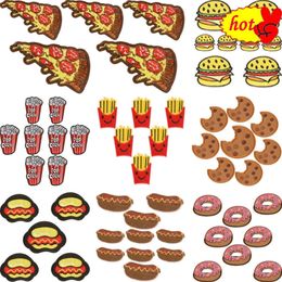 10/pcs/lot Wholesale Iron on Patches for Clothes Small Food Anime Stripes Fabrics Badges Pack Embroidery Bulk Designer Kids Baby