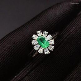 Cluster Rings Natural And Real Emerald Ring 925 Sterling Silver For Men Or Women Birtday Jewellery Wholesale