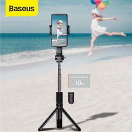 Monopods Baseus Selfie Stick Wireless Monopod Balance Handle Sports Camera Mini Camera Video Tripod for Iphone Ios Android