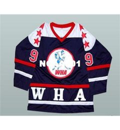 Real 001 real Full embroidery 9 Boriz Bobby Hull WHA All Star Hockey Jersey or custom any name or number Jersey5614395