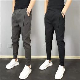 Summer Mens Casual Harem Pants Korean Fit Jogging Solid Colour Full Set Street Plus Size S5XL 240111