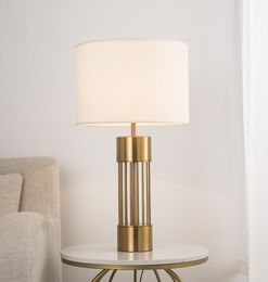 American modern luxury villa gold table decorating table lamp Nordic retro bedroom bedside LED reading lights9060783