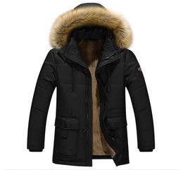 Men039s Hoodies Sweatshirts Winter Jacket Men Plus Size Cotton Padded Warm Parka Coat Casual Faux Fur Hooded Fleece Long Male1837922