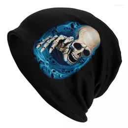 Berets Gothic Skeleton Death Skull Skullies Beanies Caps Hip Hop Winter Warm Women Knit Hat Adult Unisex Halloween Magic Bonne Yera