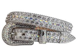 Colourful glitter white kids digner diamond studded belt luxury bling cowboy cowgirl rhintone belt adjustable length6867143