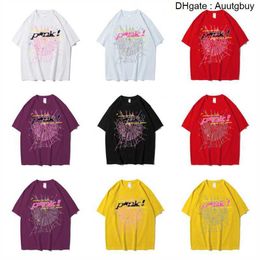 Tshirts sp5der Mens Womens High-quality T Shirts Fashion Letter frame Printed black Pink men spider T-shirt Cotton Casual Tees E00O